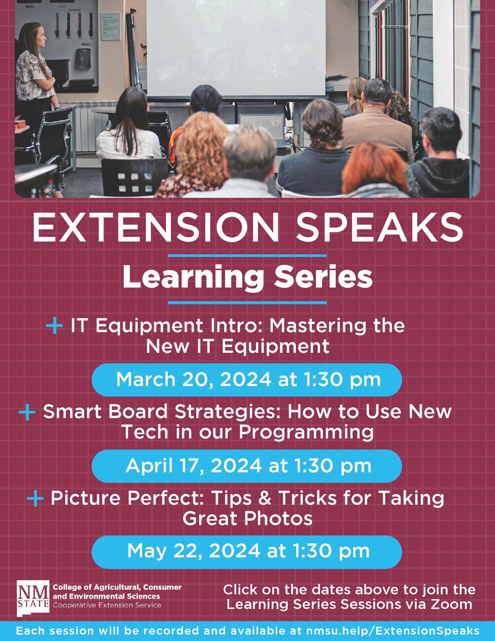 Extension-Speaks-Learning-Series flyer